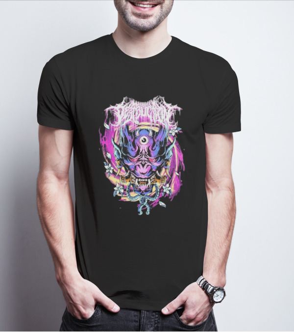Within Destruction Psychedelic Oni Mask With Floral Accents T-Shirt