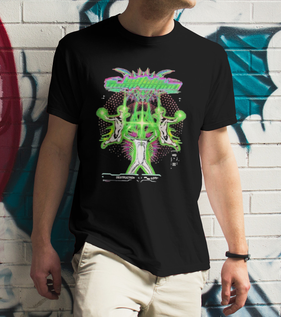 Within Destruction Lotus Tour 2023 Neon Psychedelic Artwork T-Shirt
