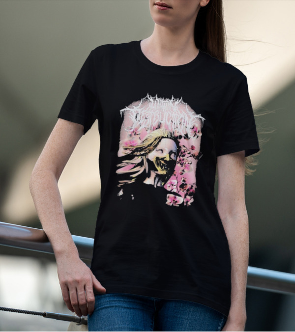 Within Destruction Yokai Cherry Blossoms Masked Face Design T-Shirt