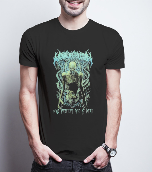 Within Destruction Your Perfect God Is Dead Distorted Figure And Sci-Fi Tubes T-Shirt