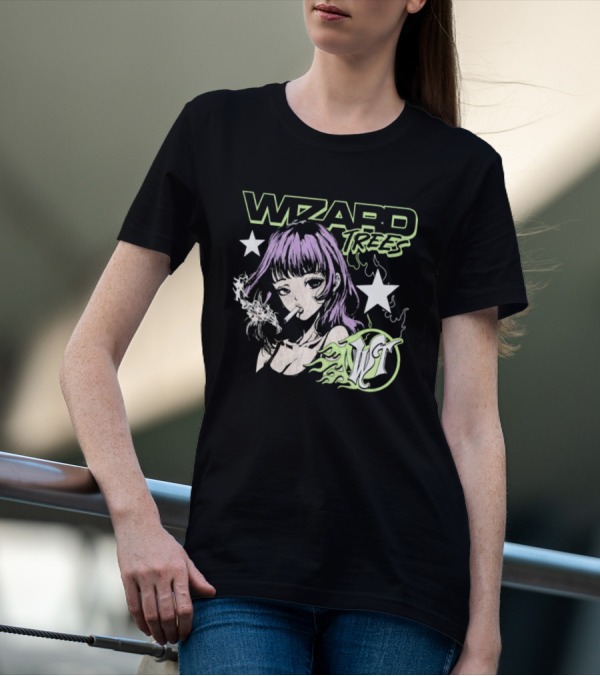 Wizard Trees Anime Waifu Smoking Concept T-Shirt