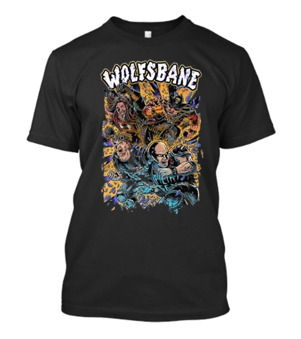Wolfsbane Comic Style Band Members In Action T-Shirt