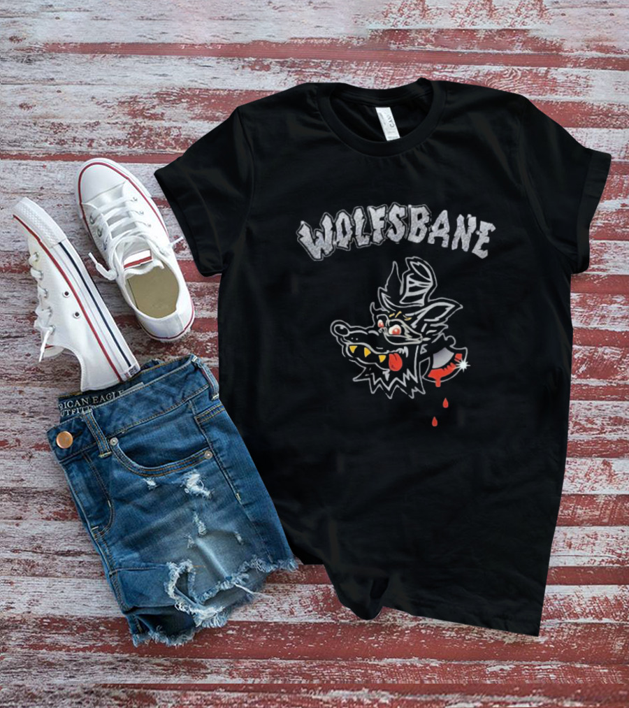 Wolfsbane UK Tour 2023 Tough As Steel Wolf Head Graphic T-Shirt