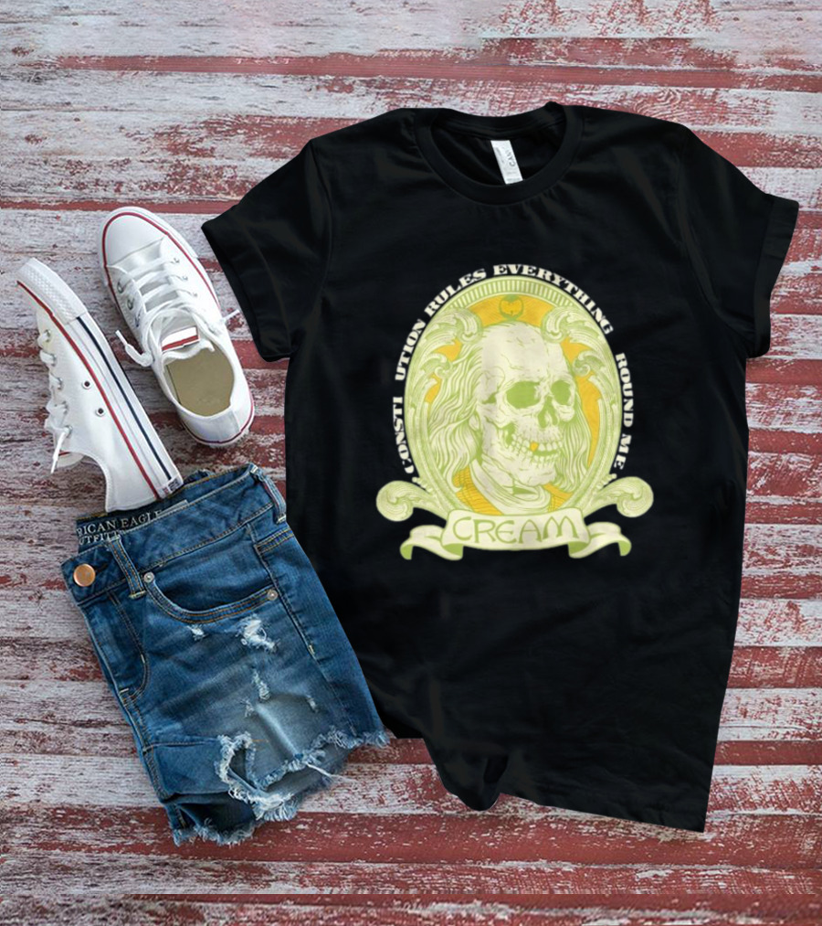 Wu-Tang Clan Constitution Rules Everything Around Me Skull Cream T-Shirt