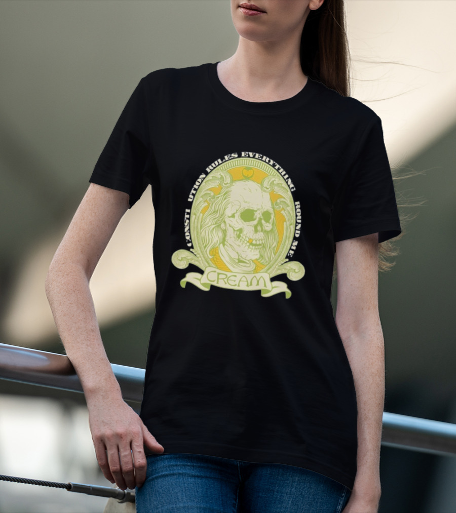 Wu-Tang Clan Constitution Rules Everything Around Me Skull Cream T-Shirt