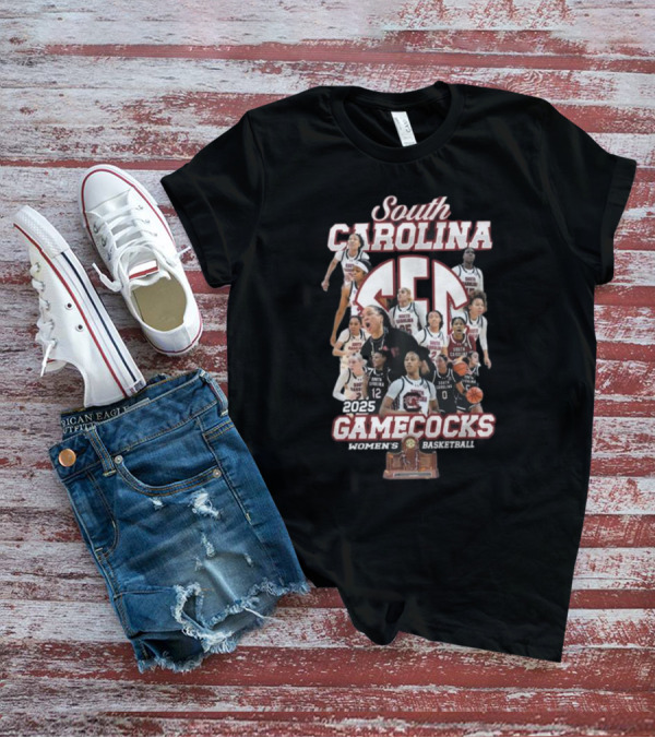 South Carolina Gamecocks SEC Women's Basketball 2025 Champions T-Shirt