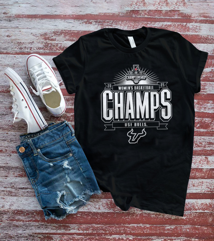 2025 USF Bulls Women's Basketball Conference Tournament Champs AAC T-Shirt