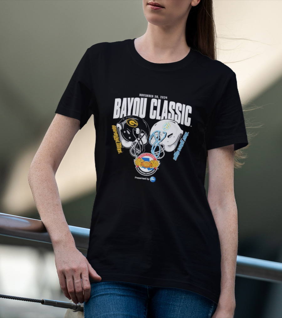 November 25 2023 Bayou Classic Southern University Grambling State Football Helmets Powered By Procter And Gamble T-Shirt