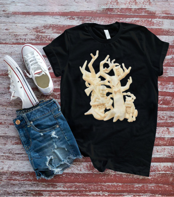 Spooky Woods Woodland Tree Creature With Owl And Frog T-Shirt