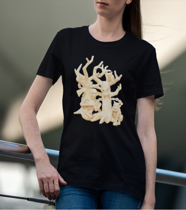 Spooky Woods Woodland Tree Creature With Owl And Frog T-Shirt