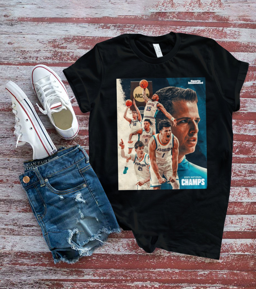 Florida Gators Basketball 2025 National Champs Sports Illustrated T-Shirt