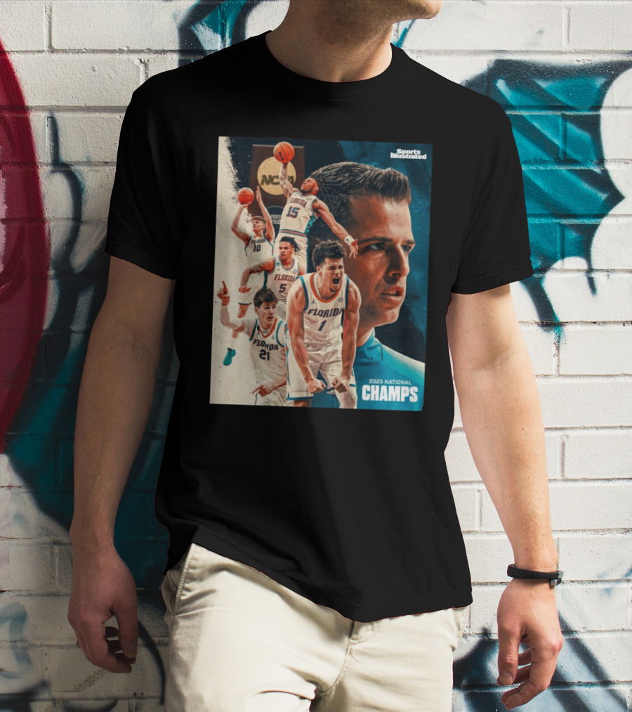 Florida Gators Basketball 2025 National Champs Sports Illustrated T-Shirt