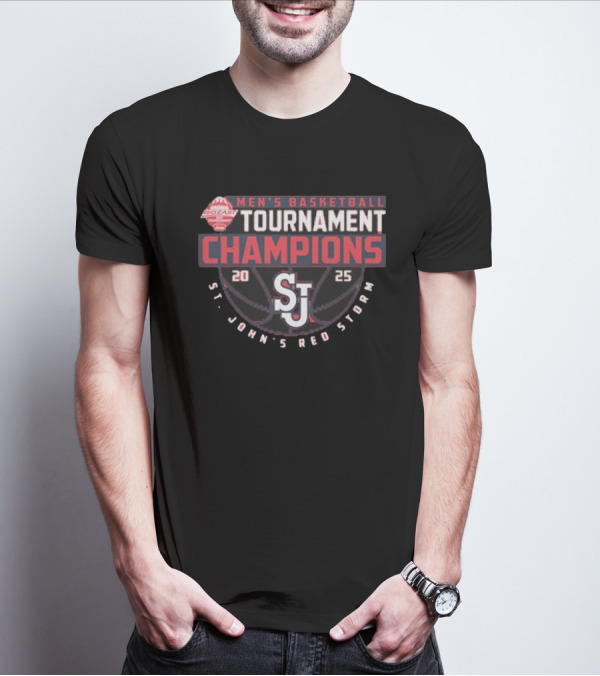 St. John's Red Storm 2025 Big East Men's Basketball Tournament Champions T-Shirt