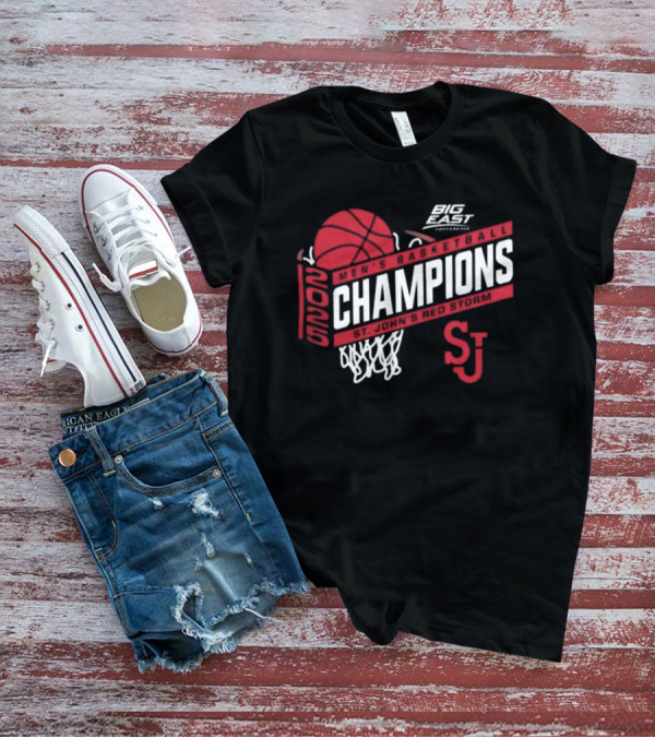 St. John’s Red Storm Big East 2025 Basketball Champions SJ Logo T-Shirt