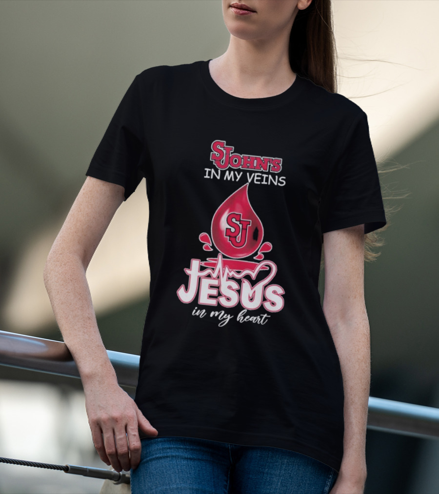 St. John's Red Storm In My Veins Jesus In My Heart T-Shirt
