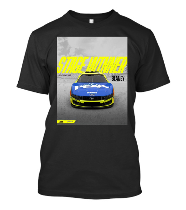 Stage Winner Daytona 500 Ryan Blaney Peak Pennzoil Ford Mustang Team Penske T-Shirt