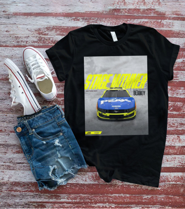 Stage Winner Daytona 500 Ryan Blaney Peak Pennzoil Ford Mustang Team Penske T-Shirt