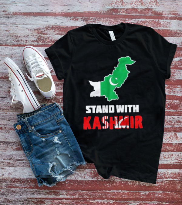 Stand With Kashmir Pakistan Map Patriotic Support T-Shirt