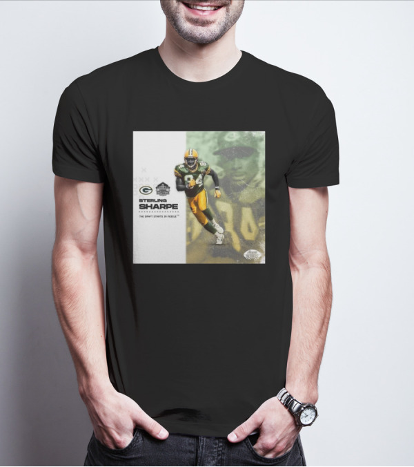 Sterling Sharpe Green Bay Packers Pro Football Hall Of Fame The Draft Starts In Mobile T-Shirt