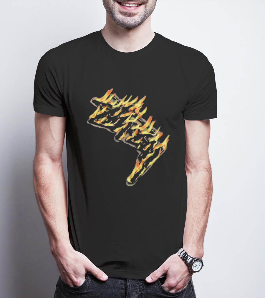 Stussy Burning Stock Flame Graphic Midnight T-Shirt