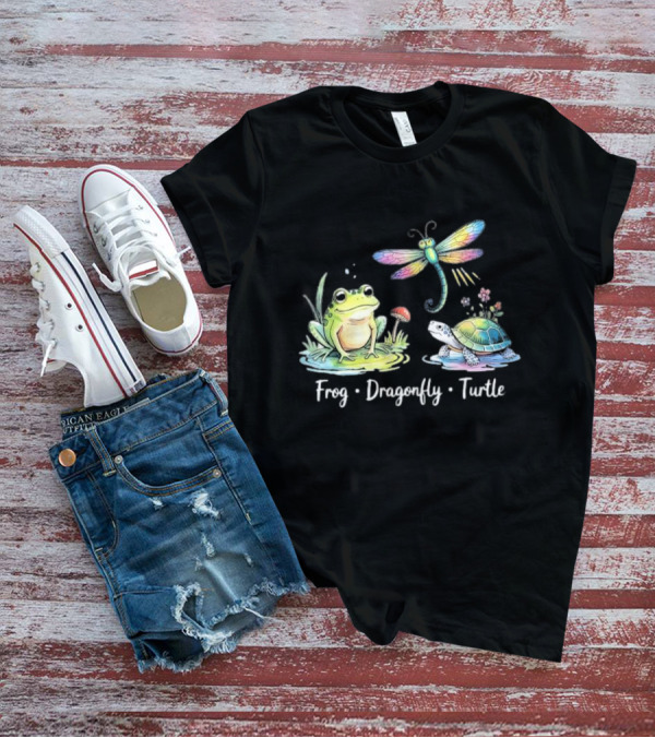Frog Dragonfly Turtle Subtle Political Humor T-Shirt