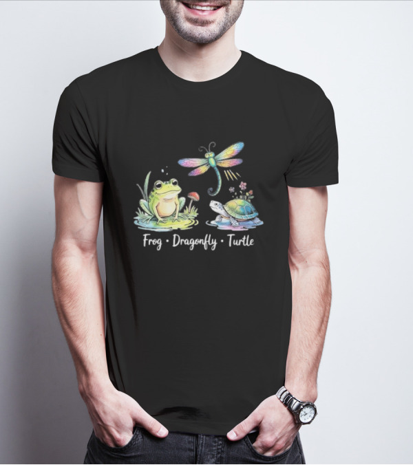 Frog Dragonfly Turtle Subtle Political Humor T-Shirt