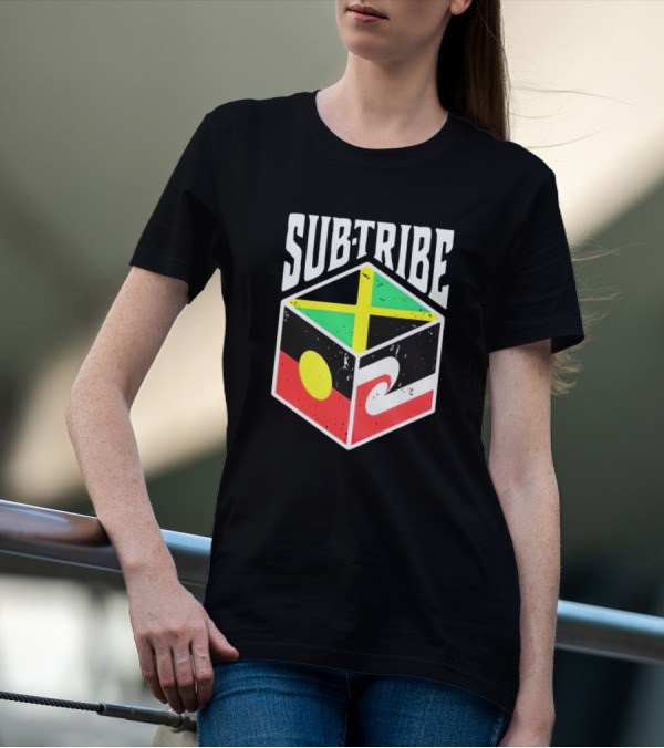 SUB-TRIBE Flag Cube With Aboriginal Jamaica Maori Colors T-Shirt