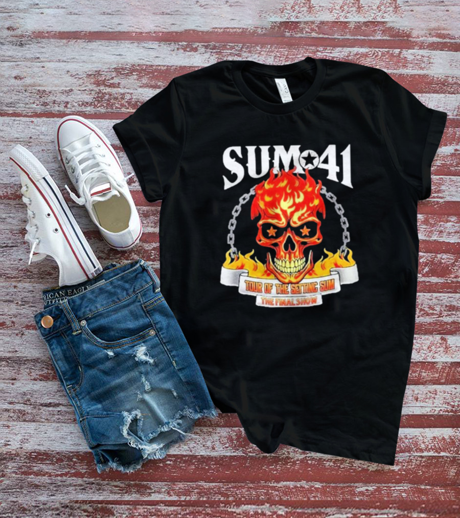 Sum 41 Flaming Skull Tour Of The Setting Sun The Final Show T-Shirt