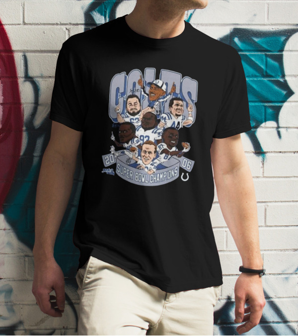 Super Bowl Champions 2006 Colts Caricatures Signatures T-Shirt