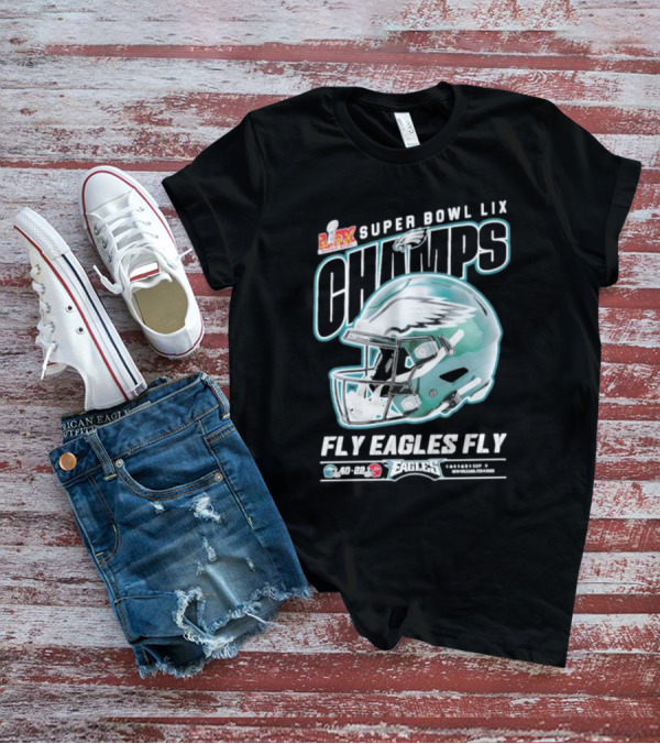 Super Bowl LIX Champs Philadelphia Eagles Fly Eagles Fly Helmet T-Shirt