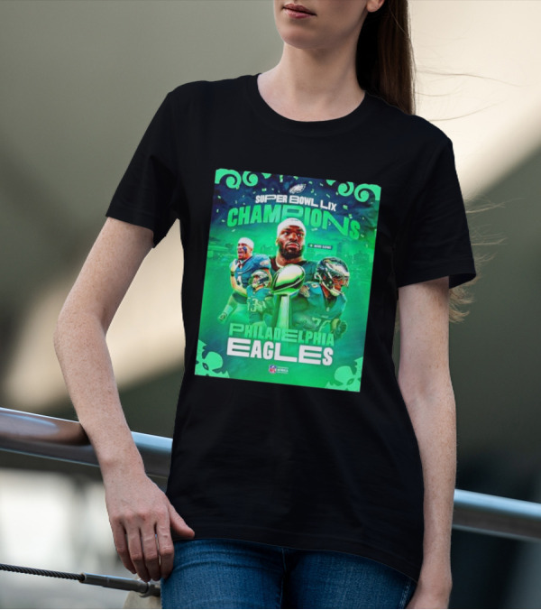 Super Bowl LIX Champions Philadelphia Eagles Players City Skyline NFL Africa T-Shirt