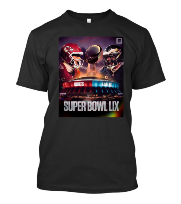Super Bowl LIX Chiefs Vs Eagles Showdown With Mahomes And Hurts ESPN T-Shirt