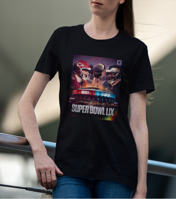 Super Bowl LIX Chiefs Vs Eagles Showdown With Mahomes And Hurts ESPN T-Shirt