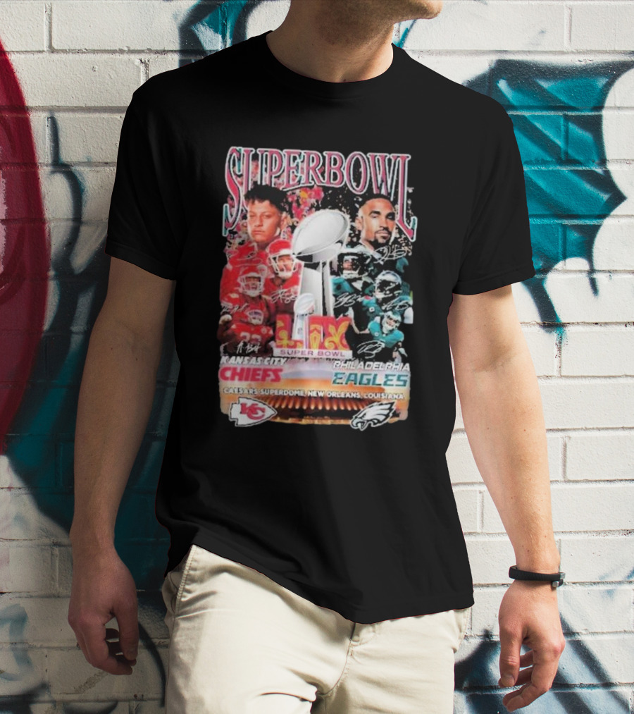 Super Bowl LIX Kansas City Chiefs Philadelphia Eagles Caesars Superdome New Orleans Louisiana T-Shirt