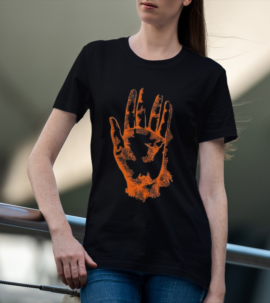 Tamino Sanctuary Handprint Symbol Burning Orange T-Shirt
