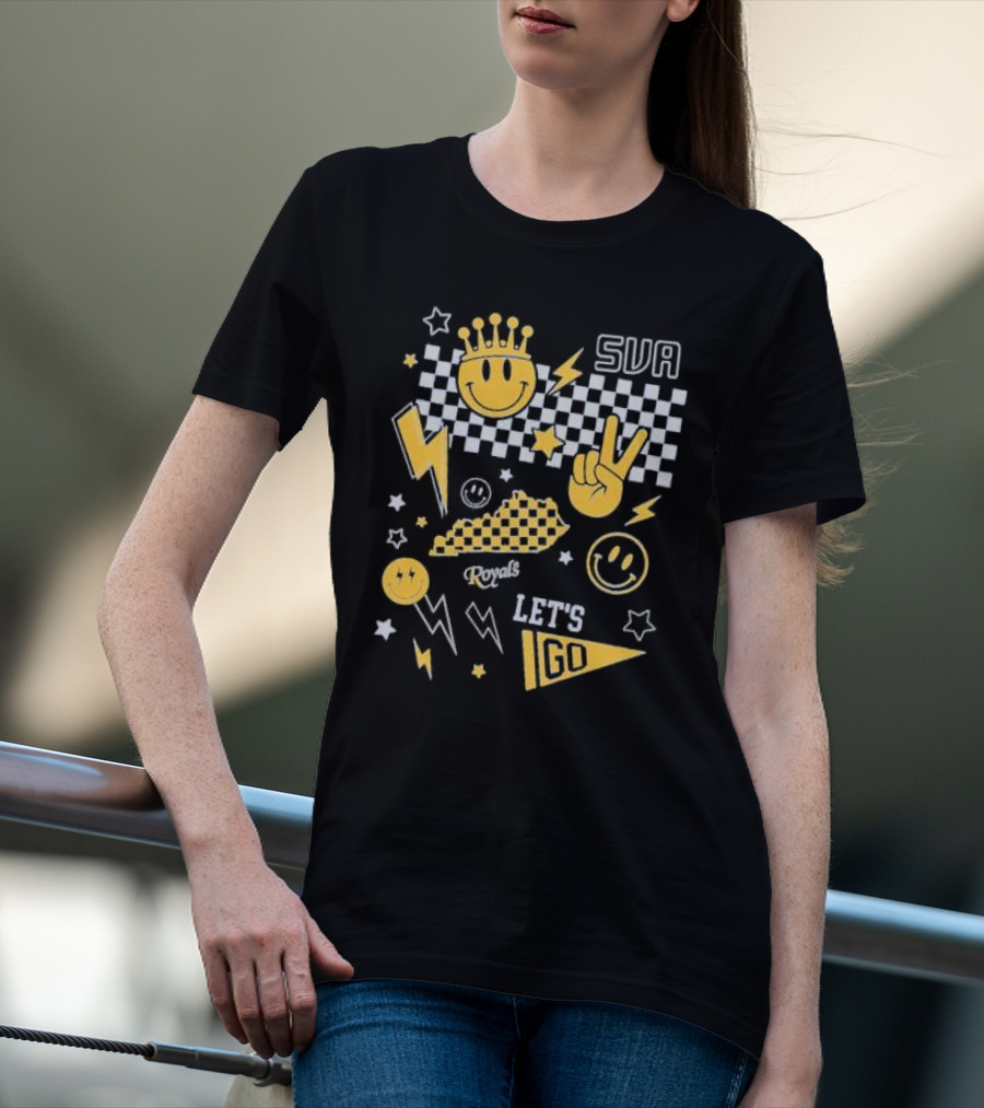 SVA Let's Go Smiley Face Peace Sign Lightning Stars Summit View Academy T-Shirt