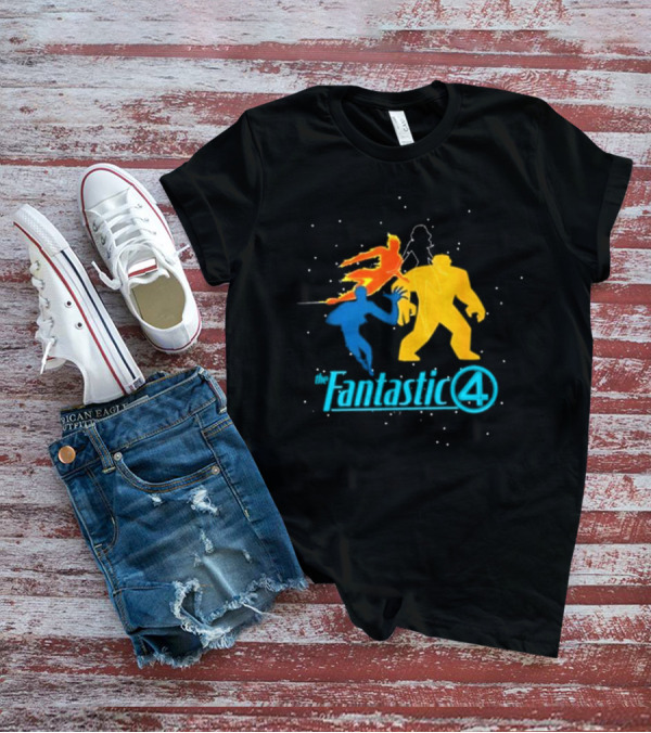 Fantastic Four Team Explosive Silhouette Action T-Shirt