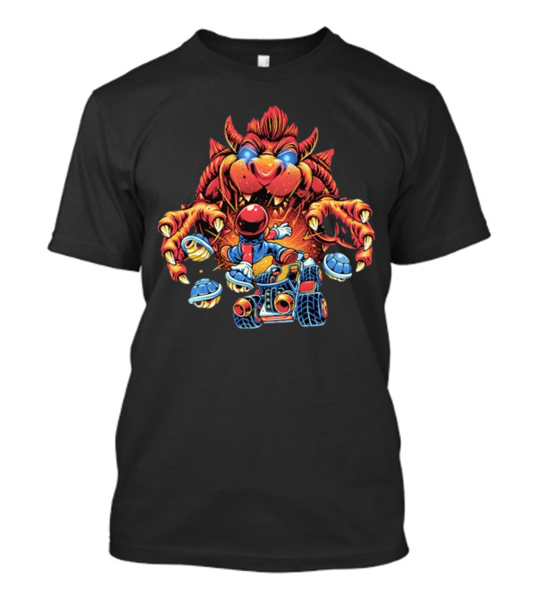 The Final Boss Retro Gaming Monster Battle With Kart Racer And Turtle Shells T-Shirt