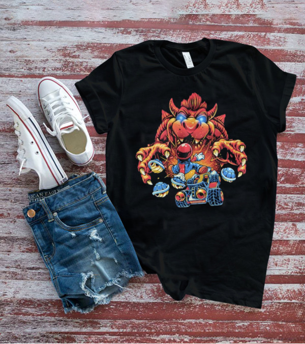 The Final Boss Retro Gaming Monster Battle With Kart Racer And Turtle Shells T-Shirt