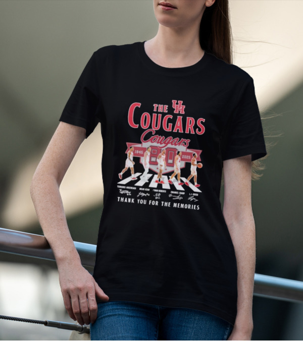 The Houston Cougars 80 Years 1945-2025 Thank You For The Memories Abbey Road Style T-Shirt