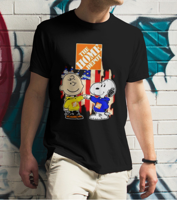 The Home Depot Charlie Brown Snoopy American Flag T-Shirt