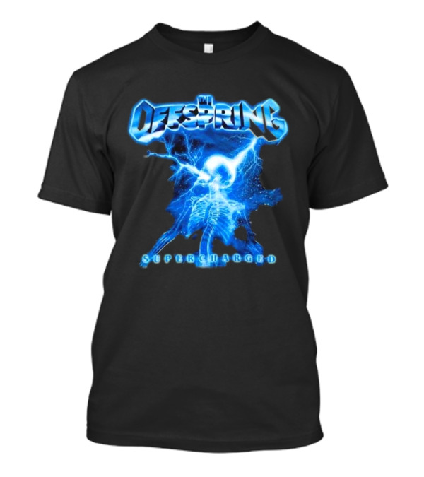 The Offspring Supercharged Worldwide Tour 2025 Japan & Australia Electric Blue Lightning Skeleton T-Shirt