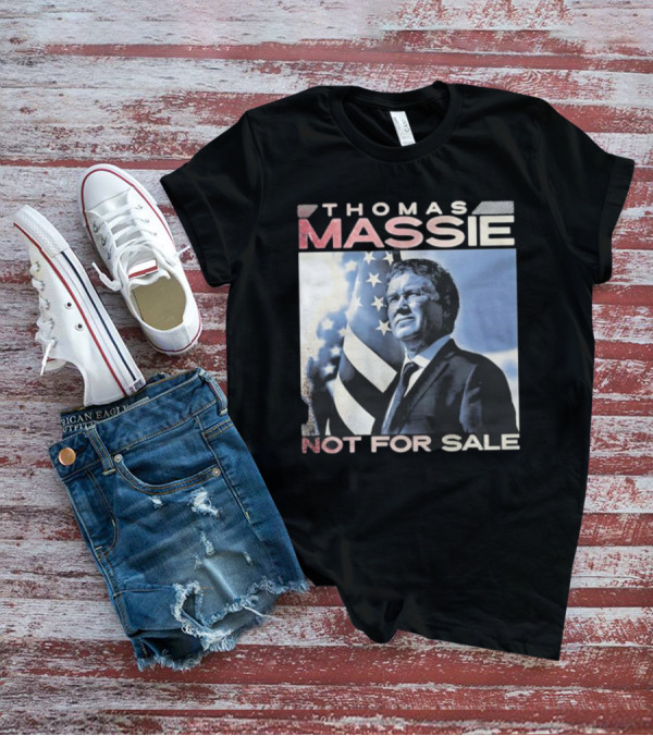 Thomas Massie Not For Sale American Flag Portrait T-Shirt