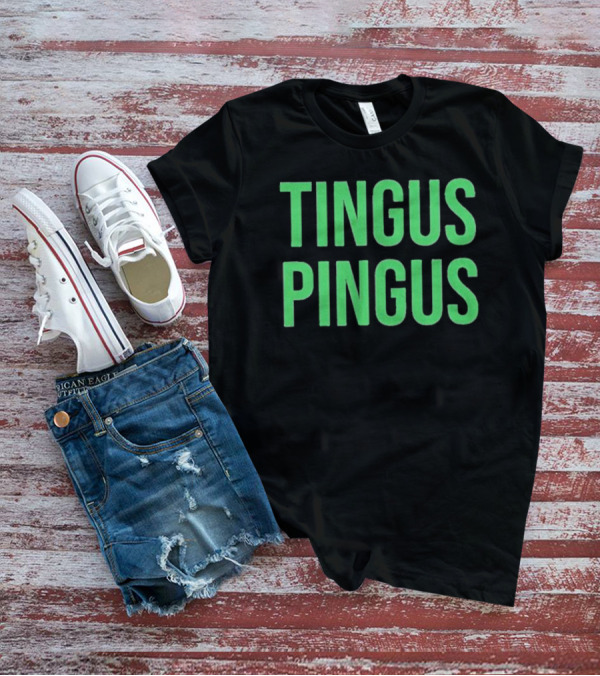 Tingus Pingus Internet Meme Phrase Bold Green Text T-Shirt