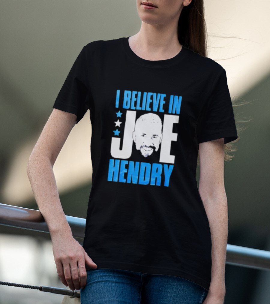 TNA I Believe In Joe Hendry Blue Text And Stars T-Shirt