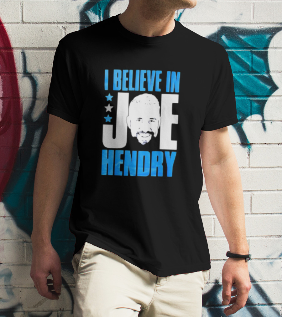 TNA I Believe In Joe Hendry Blue Text And Stars T-Shirt