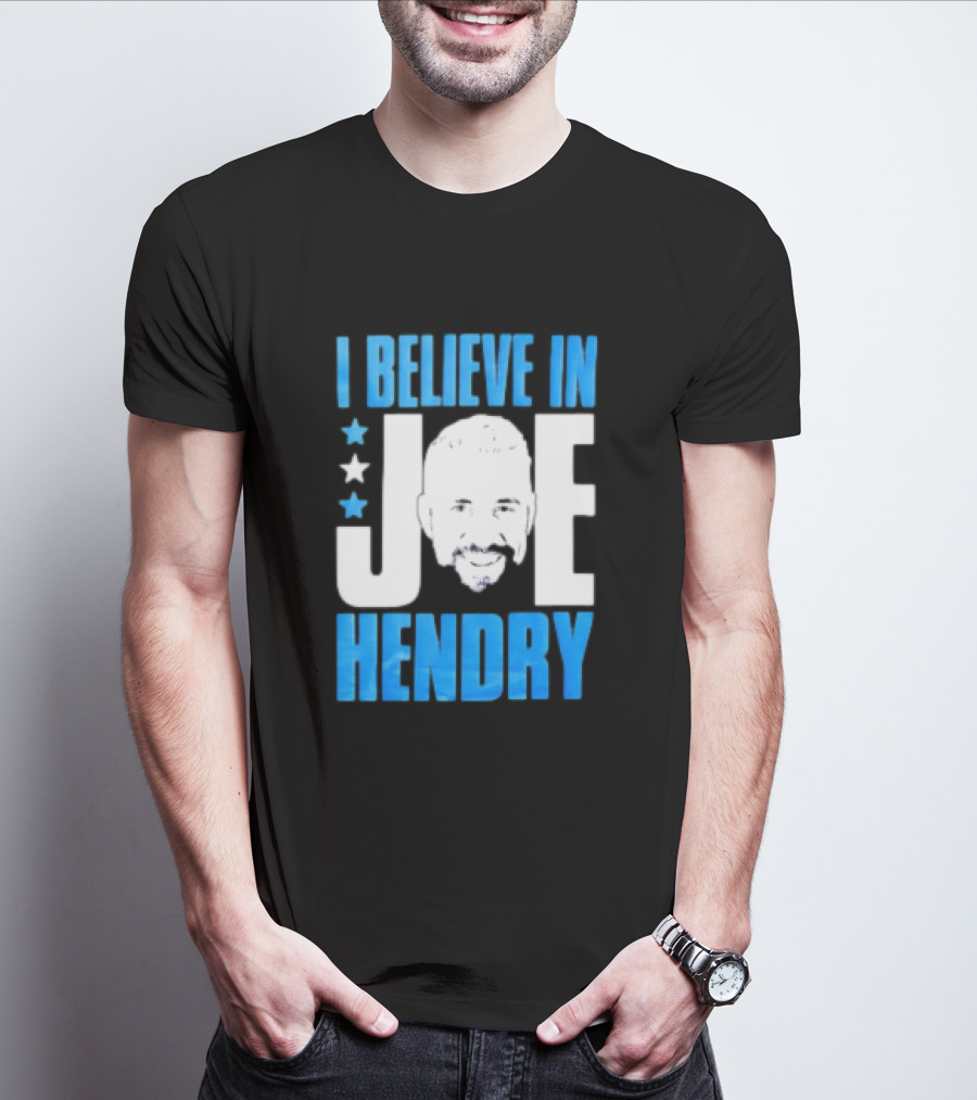 TNA I Believe In Joe Hendry Blue Text And Stars T-Shirt