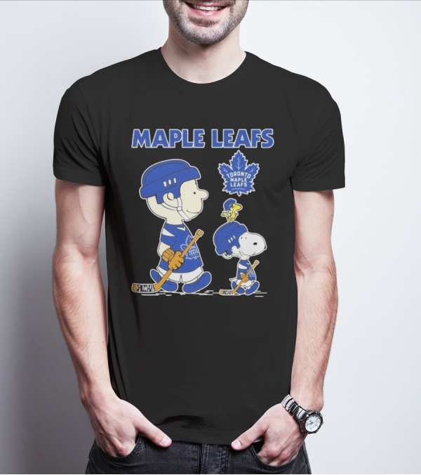 Toronto Maple Leafs Peanuts Snoopy Hockey 2025 Charlie Brown Woodstock T-Shirt