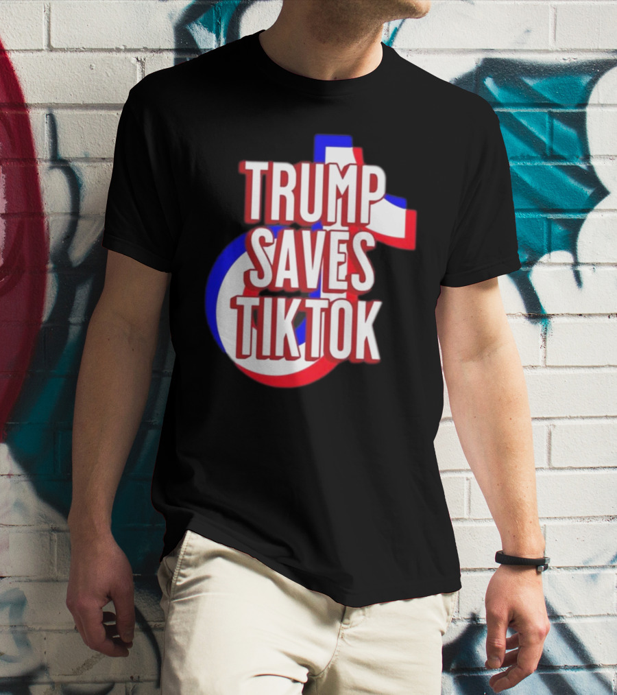 Trump Saves TikTok Captain America Shield Style T-Shirt