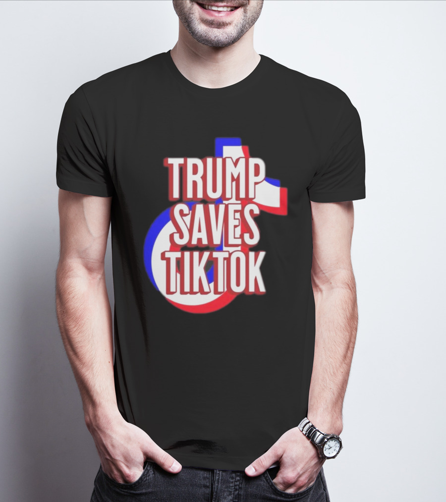 Trump Saves TikTok Captain America Shield Style T-Shirt